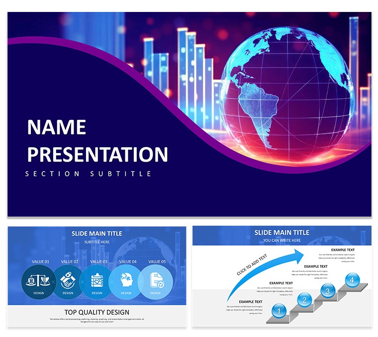 Focusing on Global Reach and Data Visualization Keynote Template for Presentation