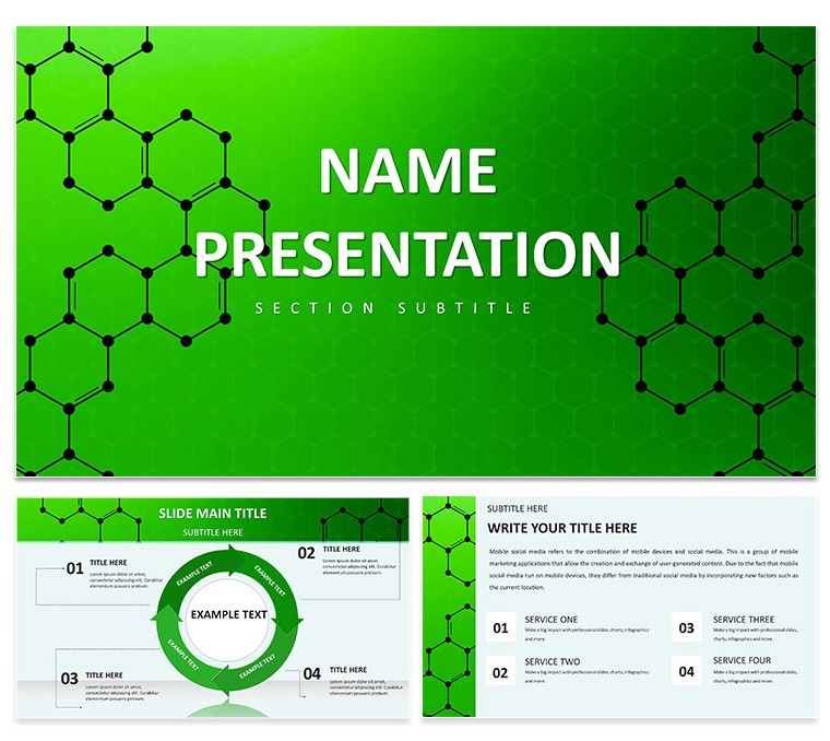 Modern Green Molecular Keynote Template: Download Design for Presentations