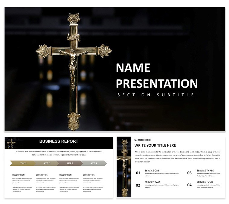 Symbolism of the Cross Keynote Template for Religious Presentation