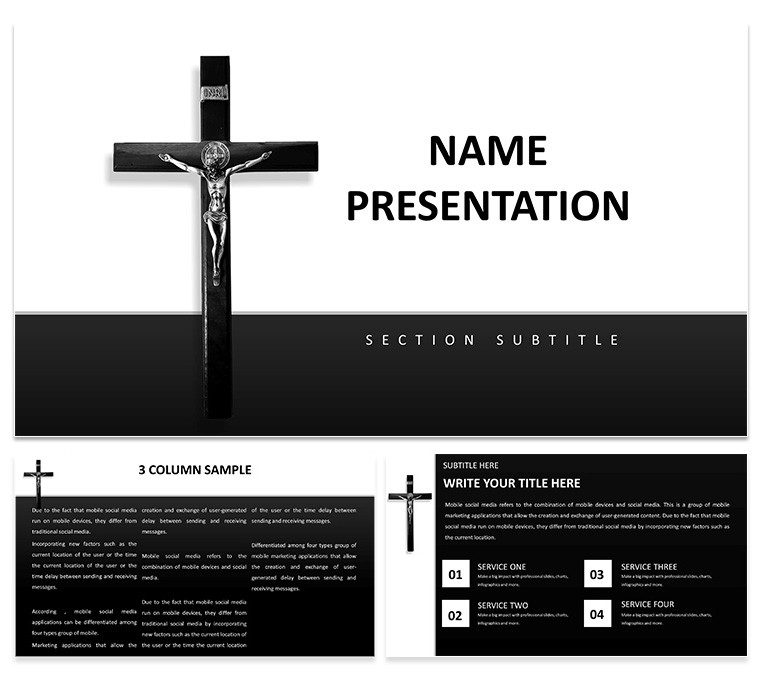 Symbol Crucifixion of Lord Jesus Christ and Salvation Keynote Template