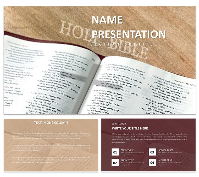 Biblical Sermon Keynote Template for Religious Presentation