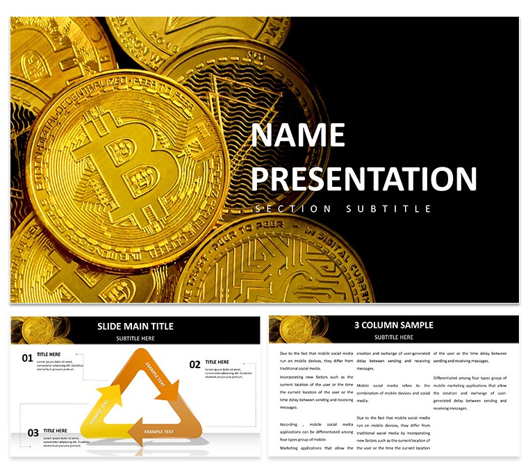 Download Digital Gold Bitcoin Keynote Template, Design