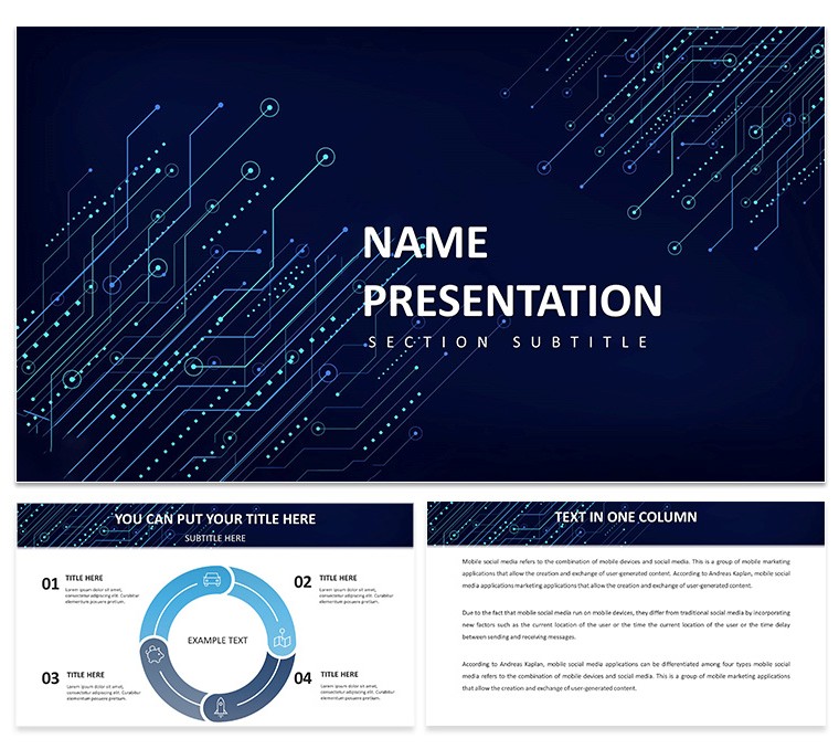 Digital Transformation Keynote Template with Diagrams, Free Download