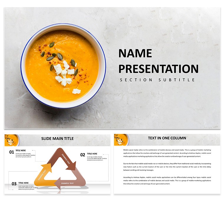 Dinner Recipes Keynote Template with Diagrams, Download Design