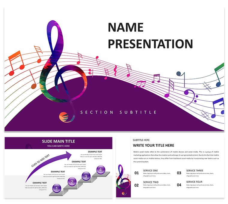 Download Musical Notes Keynote Template Presentation