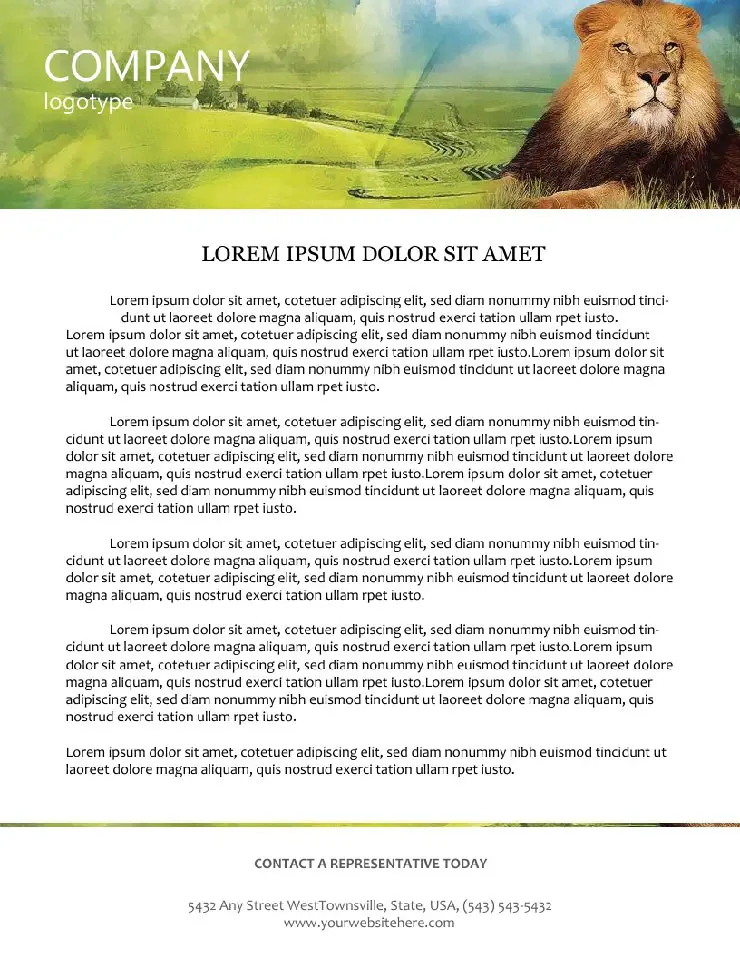 Lion park Letterhead Template
