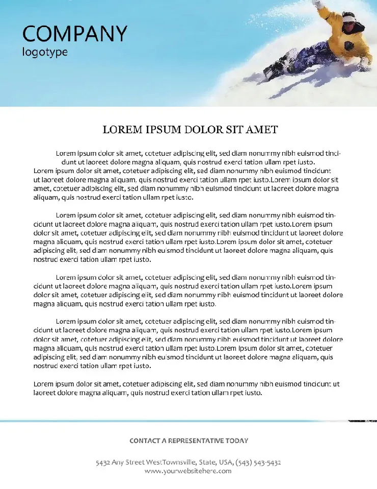Guide to snowboarding Letterhead Template