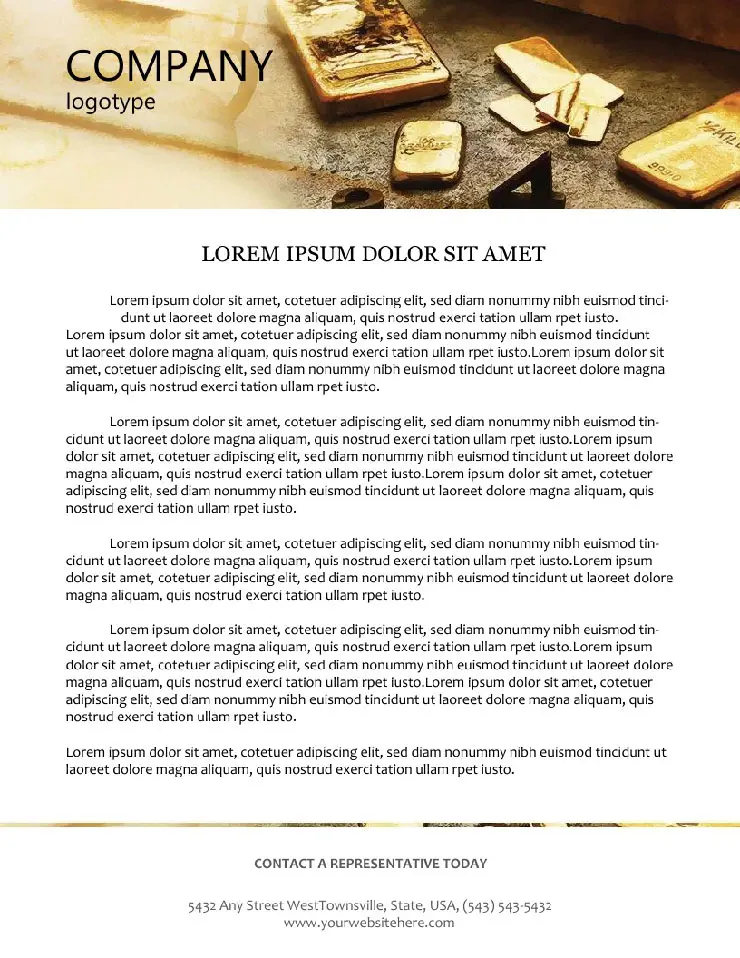 Gold-Infused Letterhead Template Design Download