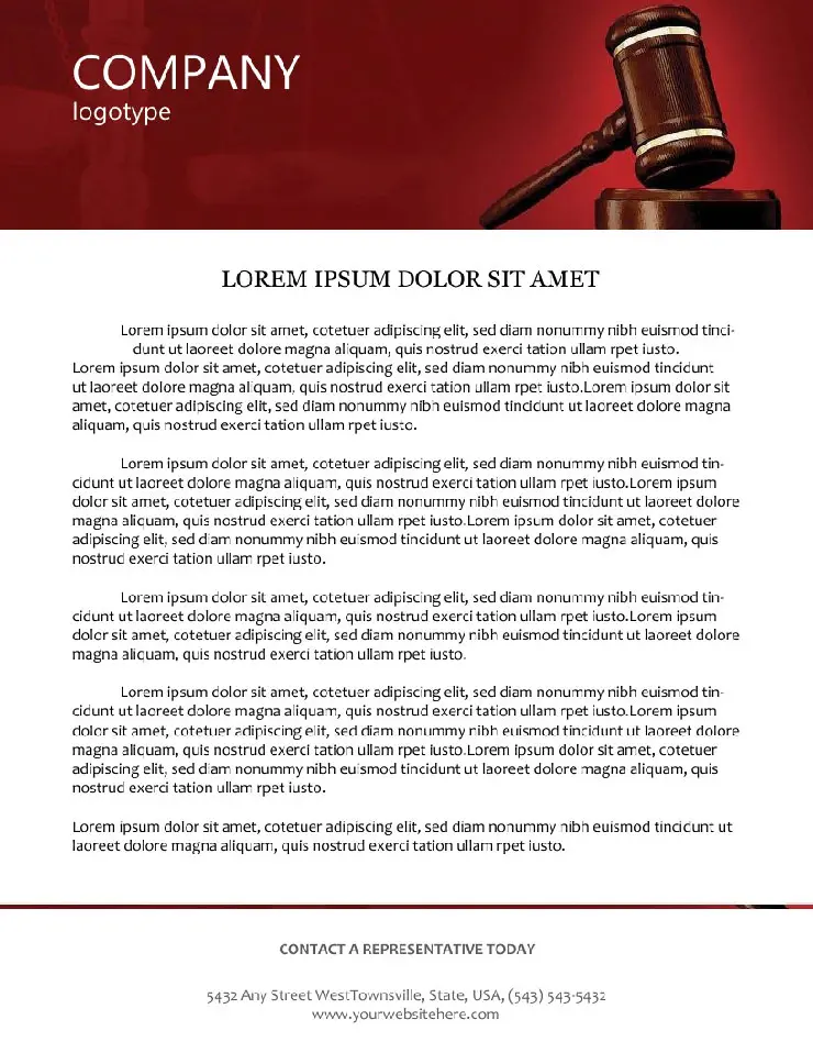 Law and Justice Letterhead Template