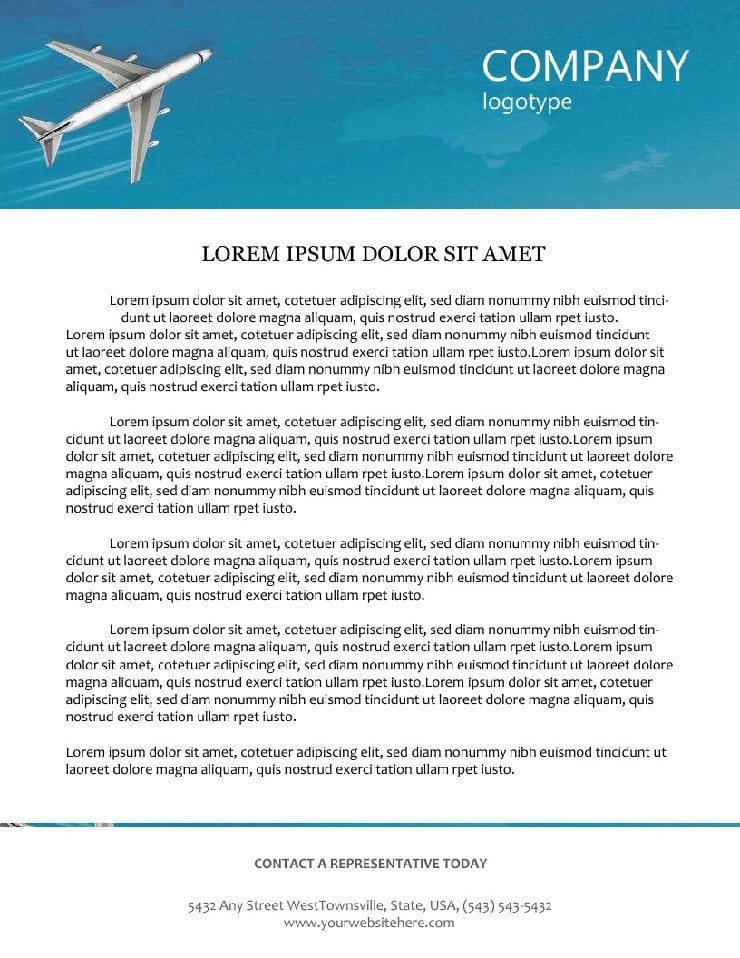 Airlines Letterhead template