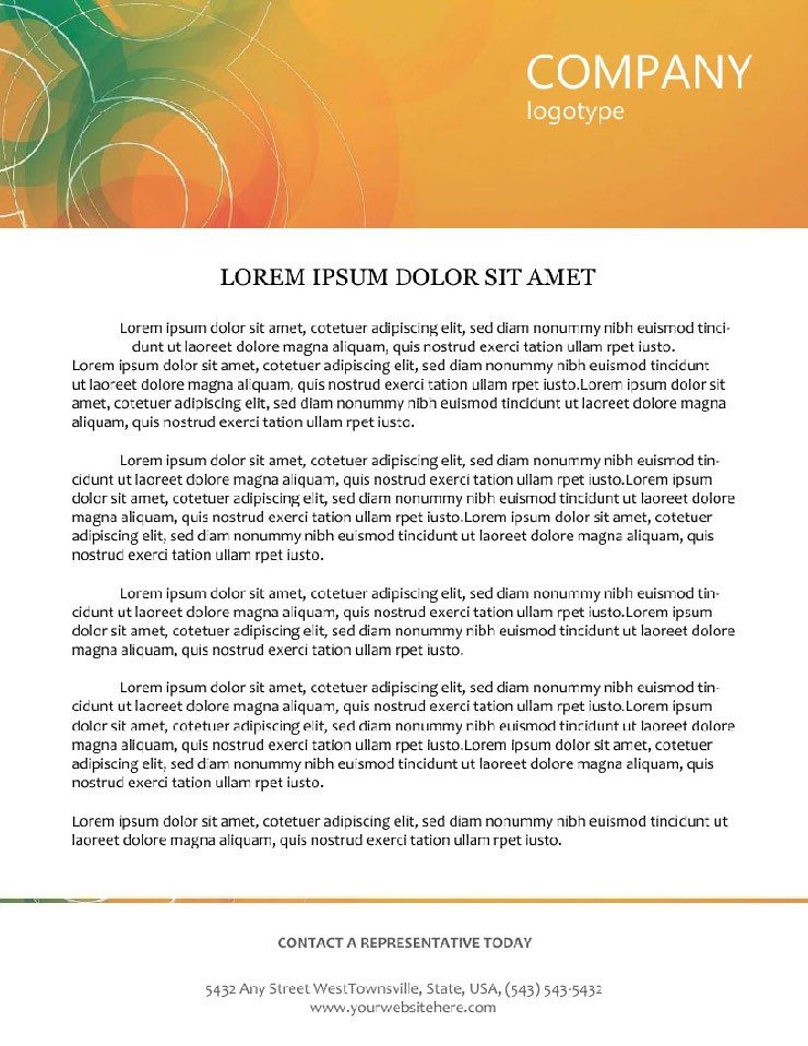 Colored Ring Letterhead template