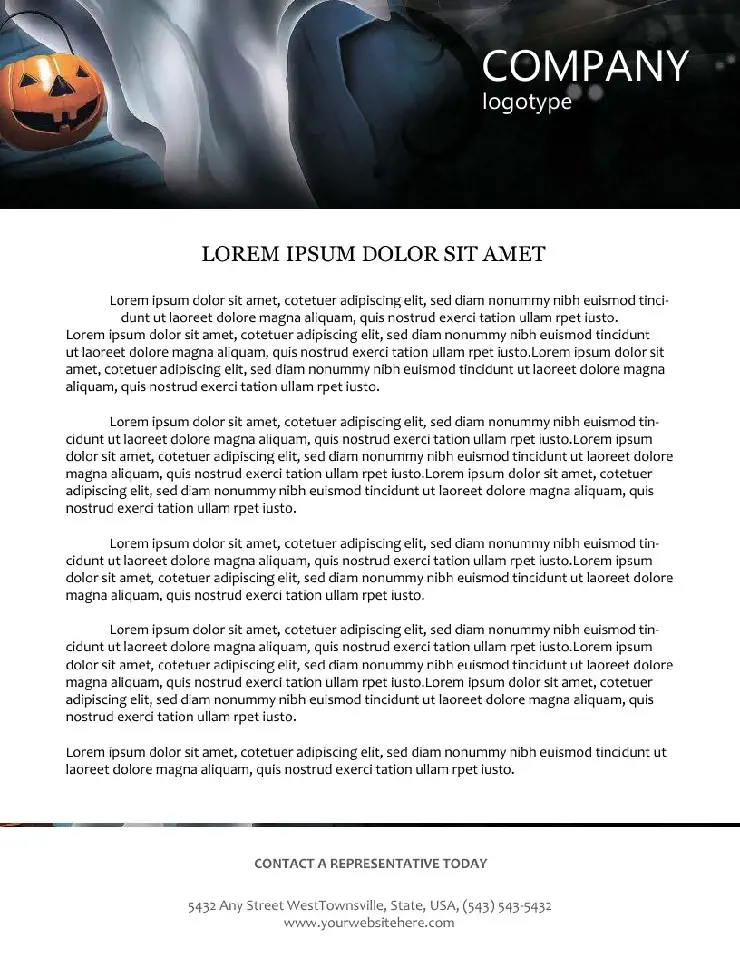 Ghost and moon Letterheads templates