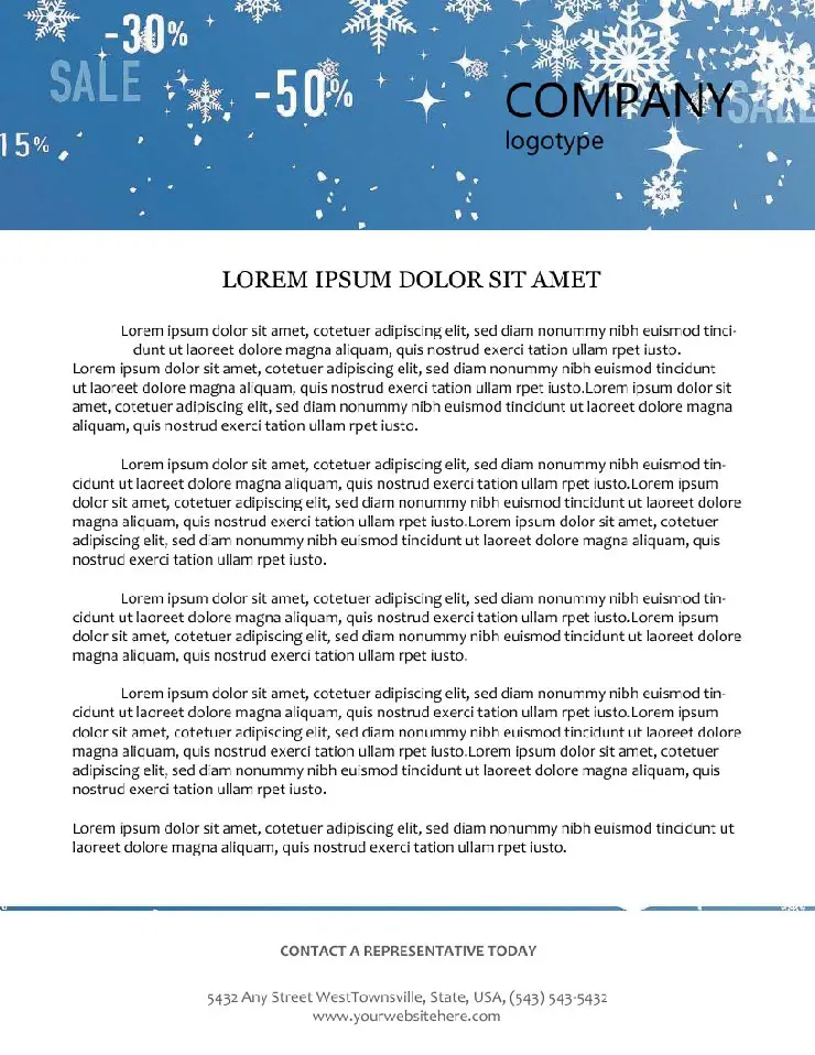 Winter Discounts Letterhead template