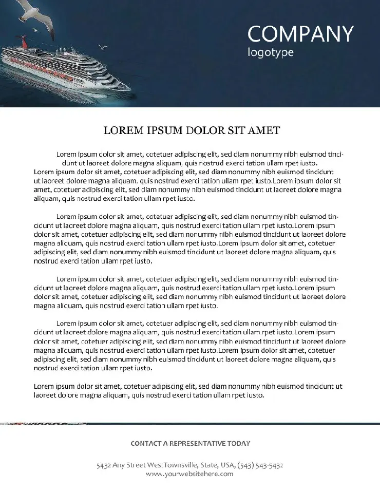 Cruise Ship Letterhead Templates