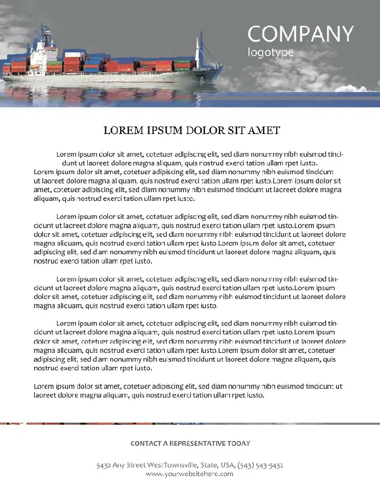 Cargo Liner Letterhead Template - Download Design