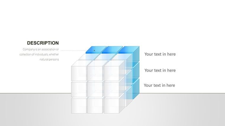 3D Cubes PowerPoint Charts template
