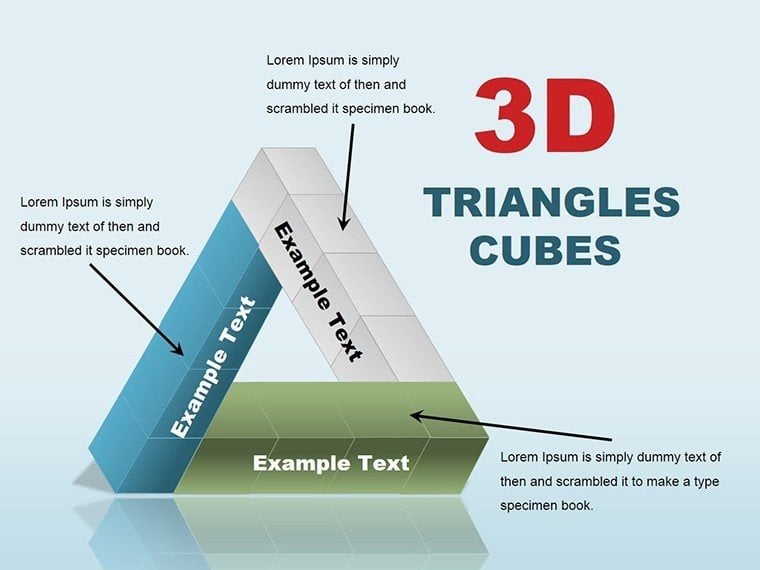 3D Triangles Cubes PowerPoint chart template