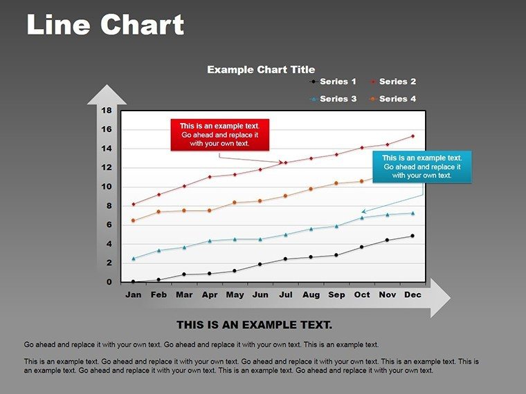 Professional Line Graph PowerPoint Charts Template