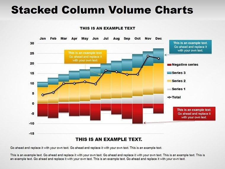Stacked Column Volume PowerPoint charts