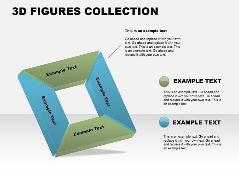 3D Square Collection PowerPoint Chart