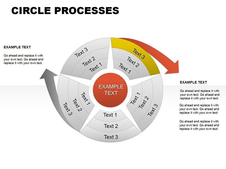 Circle Processes PowerPoint charts Template | ImagineLayout.com