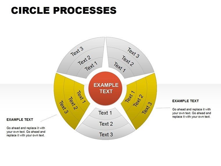 Circle Processes PowerPoint charts Template | ImagineLayout.com