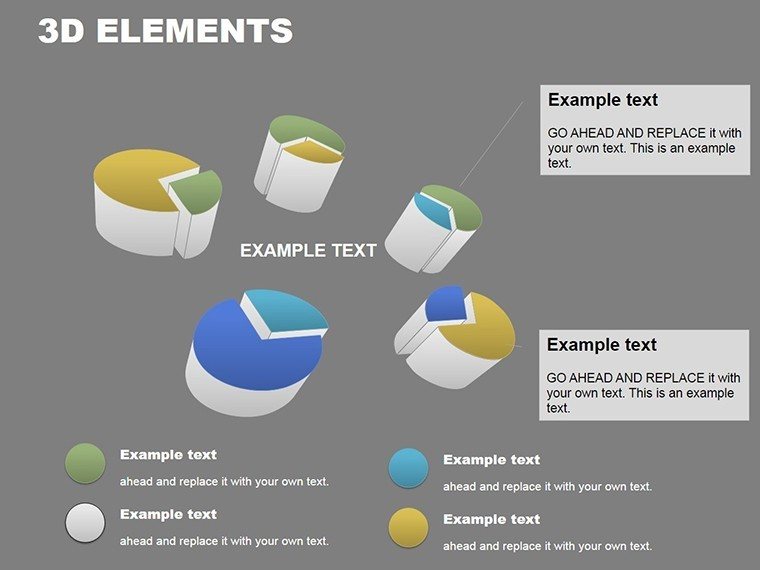3D Elements PowerPoint Charts Template: Download PPTX Presentation