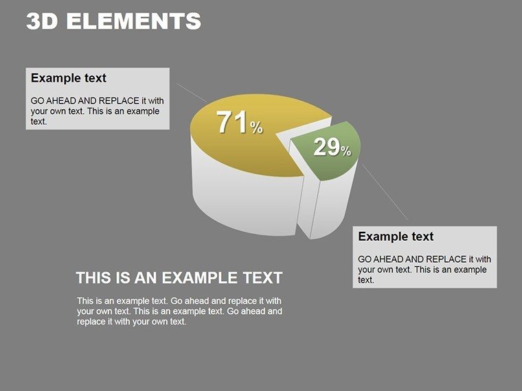 3D Elements PowerPoint Charts Template: Download PPTX Presentation