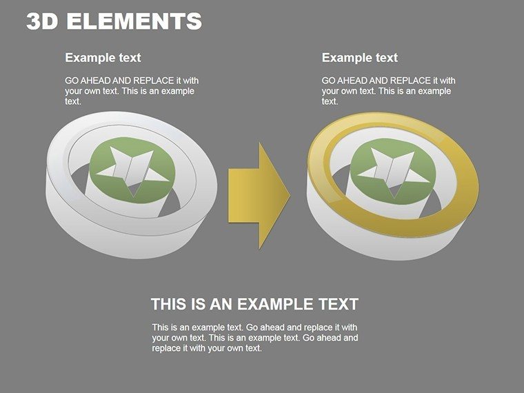 3D Elements PowerPoint Charts Template: Download PPTX Presentation