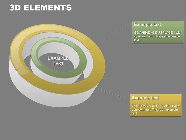 3D Elements PowerPoint Charts Template: Download PPTX Presentation