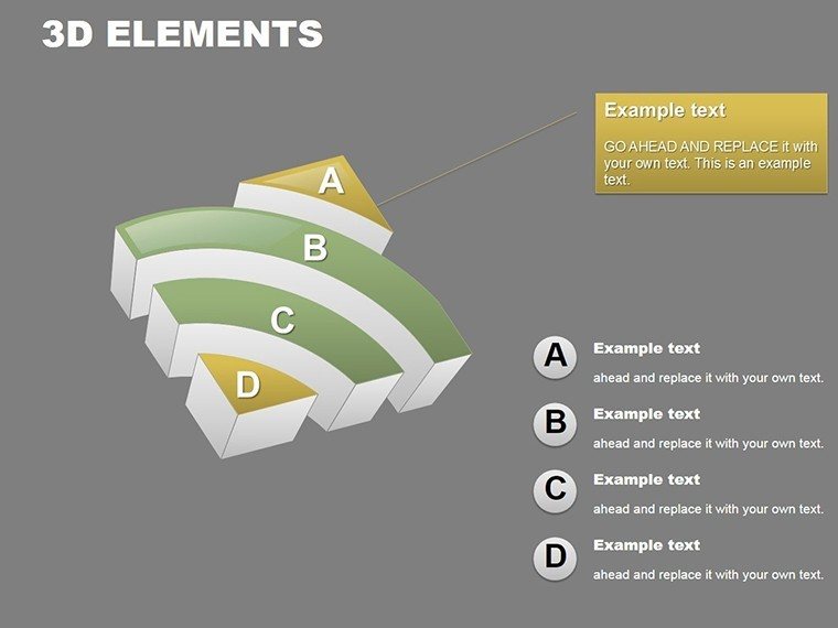 3D Elements PowerPoint Charts Template: Download PPTX Presentation