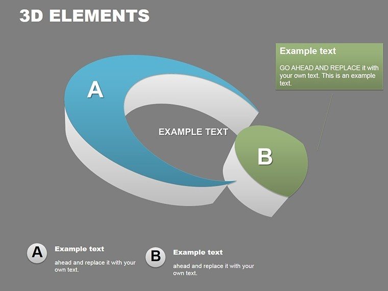 3D Elements PowerPoint Charts Template: Download PPTX Presentation