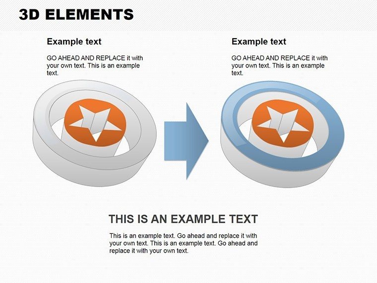 3D Elements PowerPoint Charts Template: Download PPTX Presentation