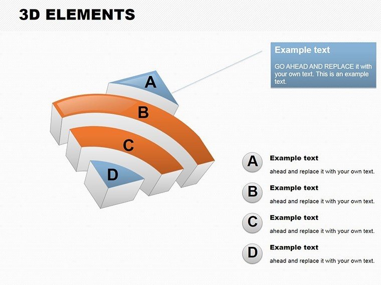 3D Elements PowerPoint Charts Template: Download PPTX Presentation