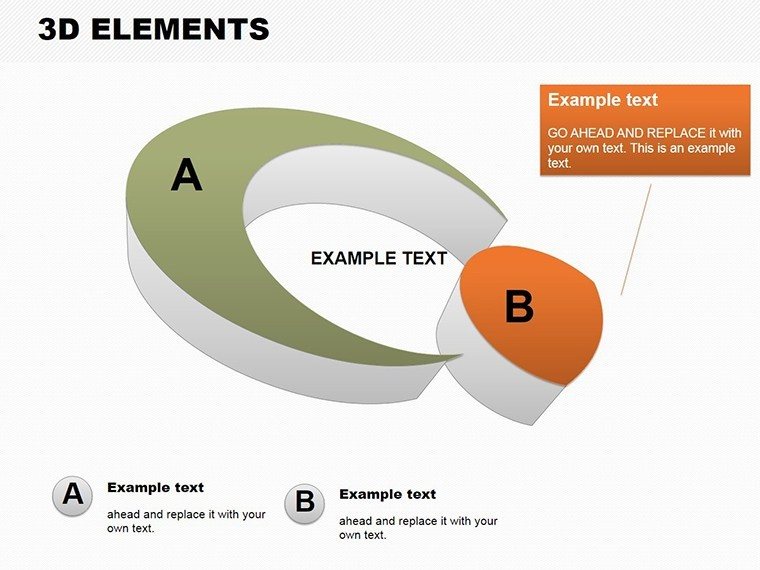 3D Elements PowerPoint Charts Template: Download PPTX Presentation