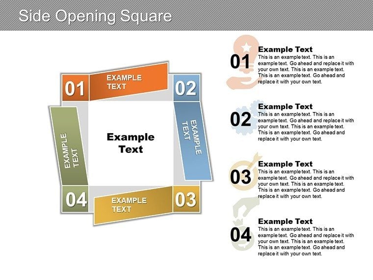 Square Cycle PowerPoint chart template