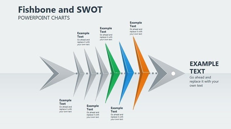 Fishbone SWOT PowerPoint Charts Templates