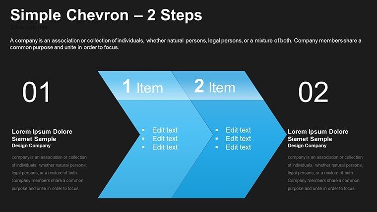 Simple Chevron Steps Free PowerPoint charts