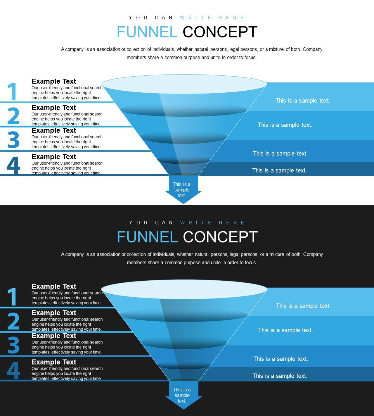 Funnel Concept PowerPoint Chats | ImagineLayout.com