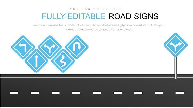 Roadmap and Signs PowerPoint charts template | ImagineLayout.com