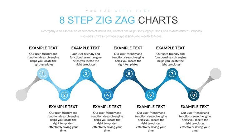 Step Zig Zag PowerPoint charts