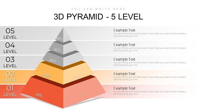 3D Pyramid - 5 Level PowerPoint Charts Template