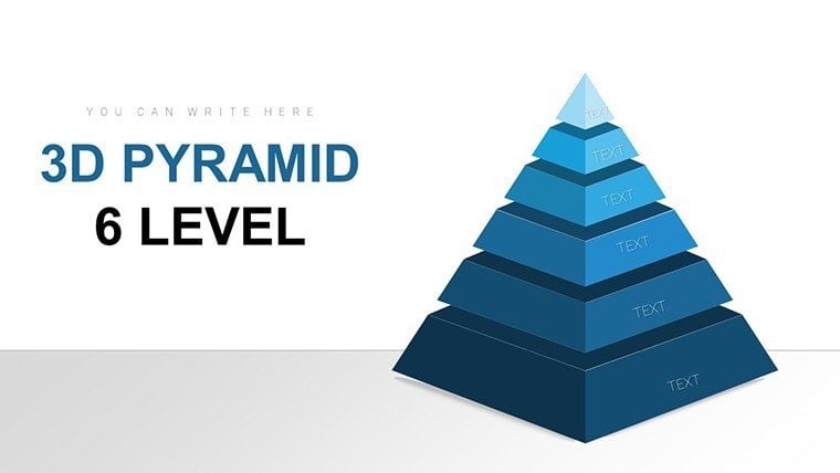 3D Pyramid - 6 Level PowerPoint charts