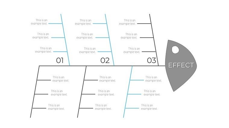 Dark Effect - 1 Cause Ishikawa or Fish-bone Cause-Effect PowerPoint charts