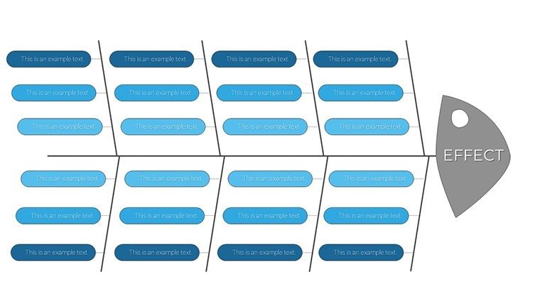 Dark Effect - 3 Cause Ishikawa or Fish-bone Cause-Effect PowerPoint charts