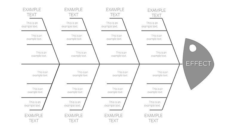 Dark Effect - 5 Cause Ishikawa or Fish-bone Cause-Effect PowerPoint charts