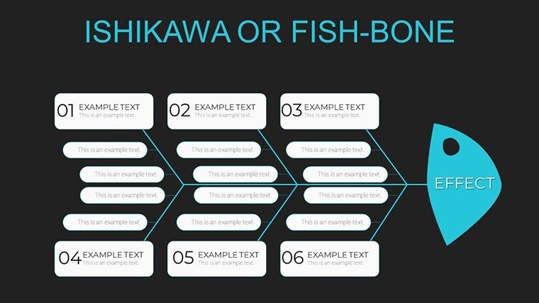 Dark Effect - Full Cause Ishikawa or Fish-bone Cause-Effect PowerPoint charts