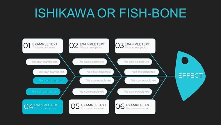 1 Cause Fish-bone Cause-Effect PowerPoint charts