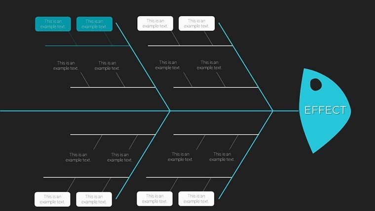 5 Cause Fish-bone Cause-Effect PowerPoint charts