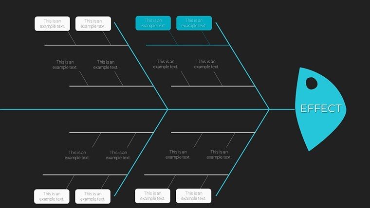 6 Cause Fish-bone Cause-Effect PowerPoint charts